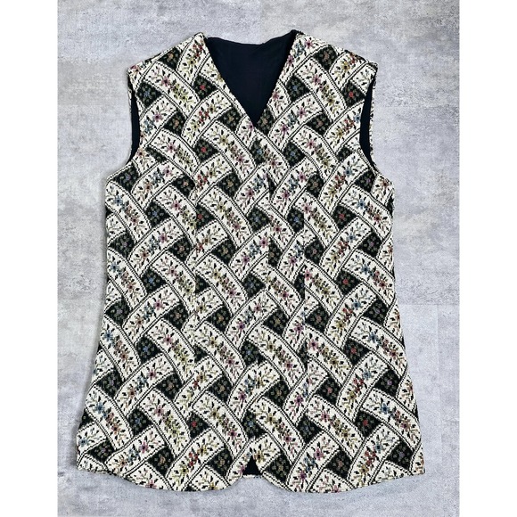 Source Unknown Jackets & Blazers - Vintage 1960s Tapestry Vest, Needlepoint Vest, Floral